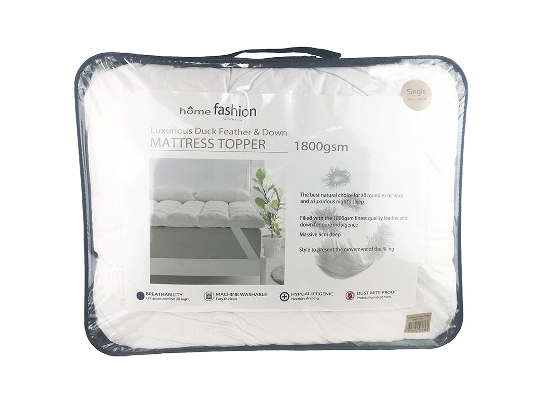 Duck Feather & Down Mattress Topper 1800gsm