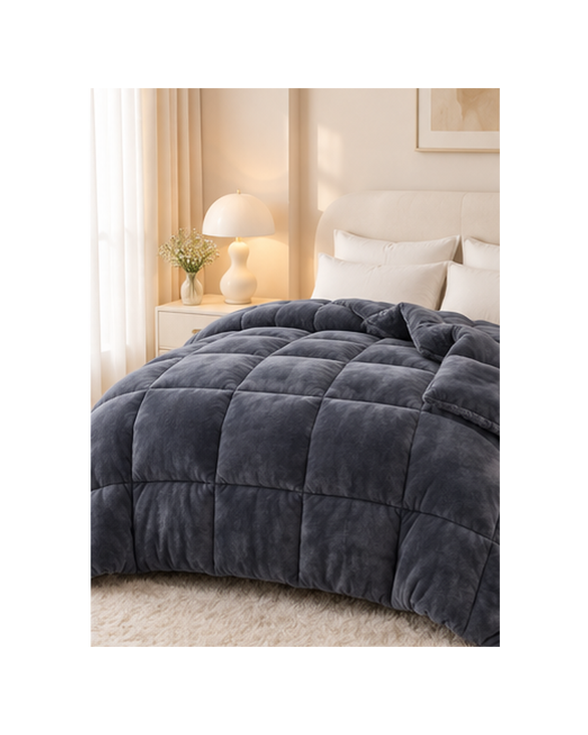 Ultra Soft & Extra Warm Milk Fleece Comforter with Reverse DB