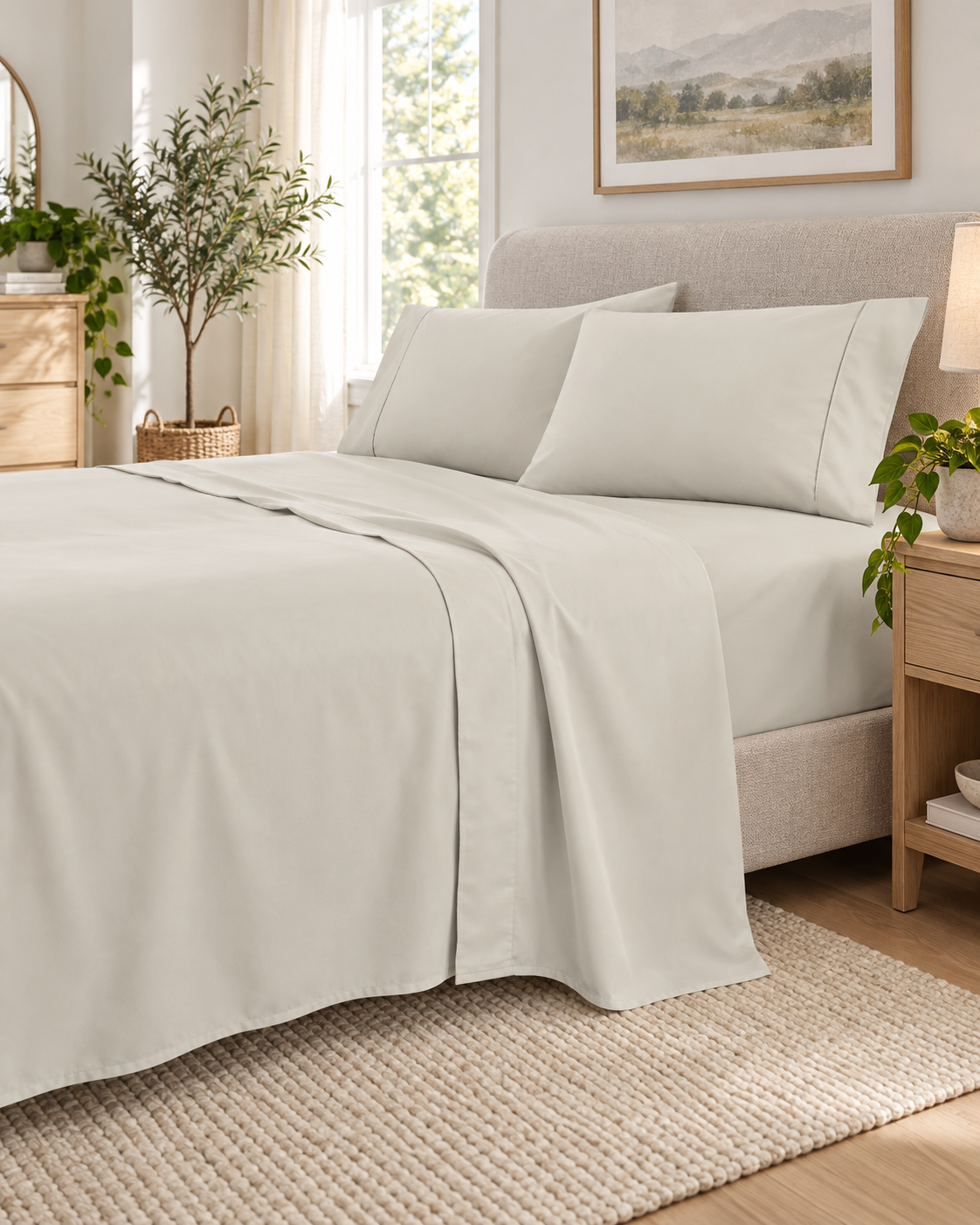 Opulence Ultra Soft Microfibre Sheet Sets Wrinkle Free All Size Sand