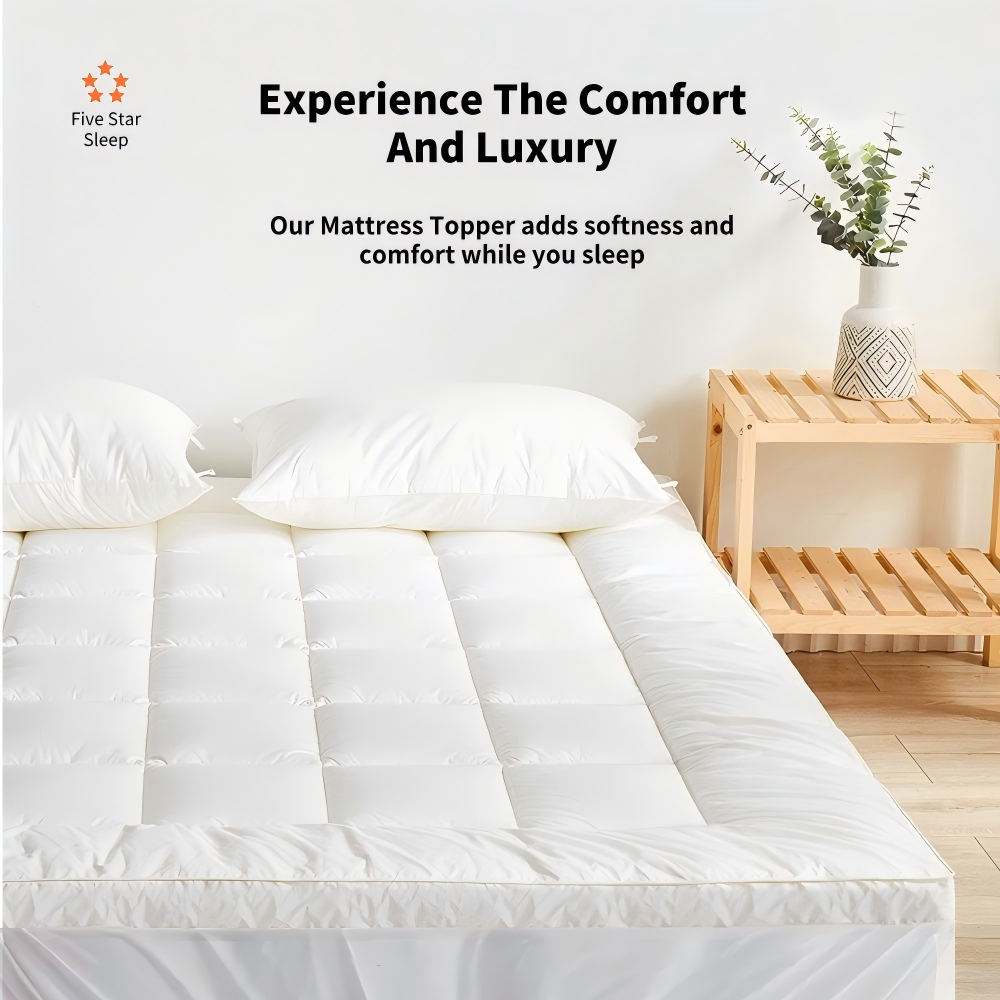 1000GSM Bamboo Cotton Fitted Mattress Topper