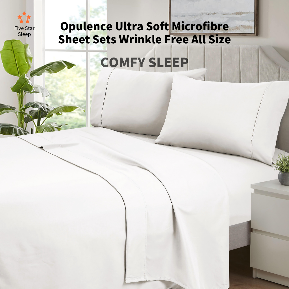Opulence Ultra Soft Microfibre Sheet Sets Wrinkle Free All Size