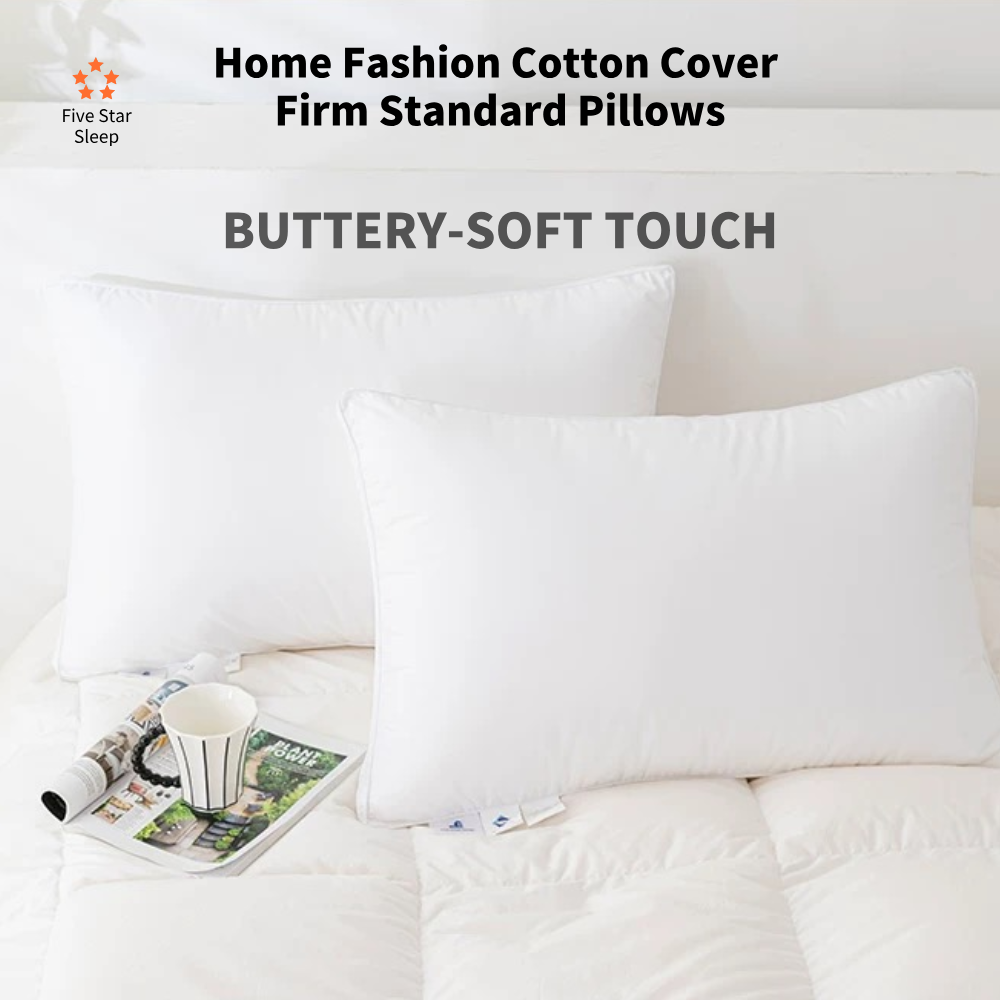 Home Fashion  Cotton Cover Firm Standard Pillows