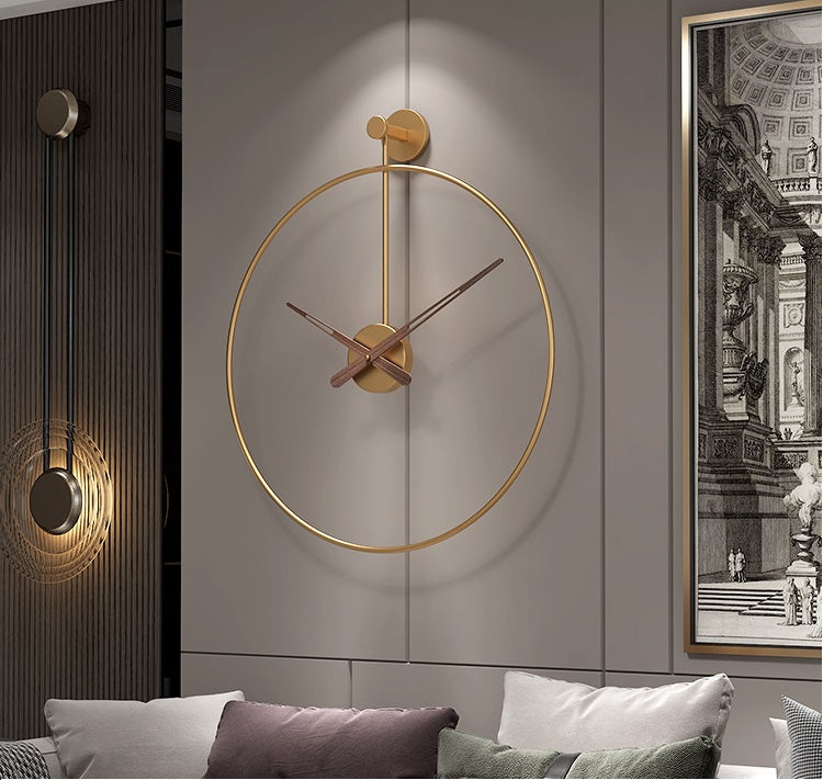 Golden Clock with Double metal frame 60cm
