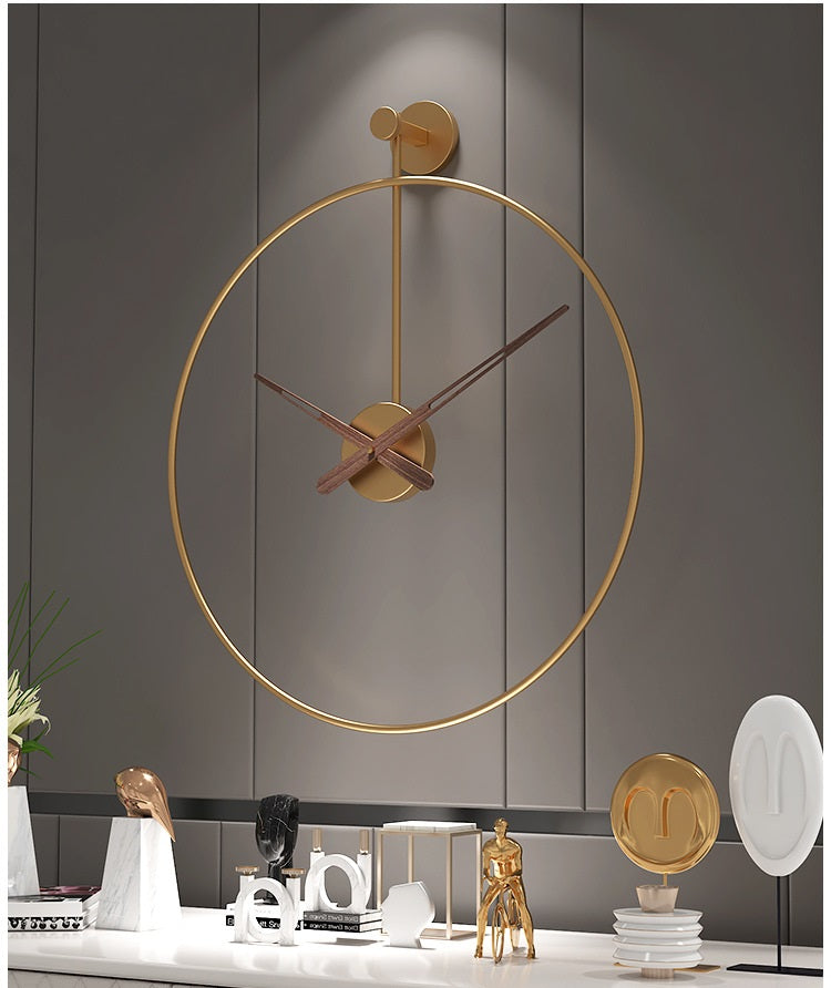 Golden Clock with Double metal frame 60cm