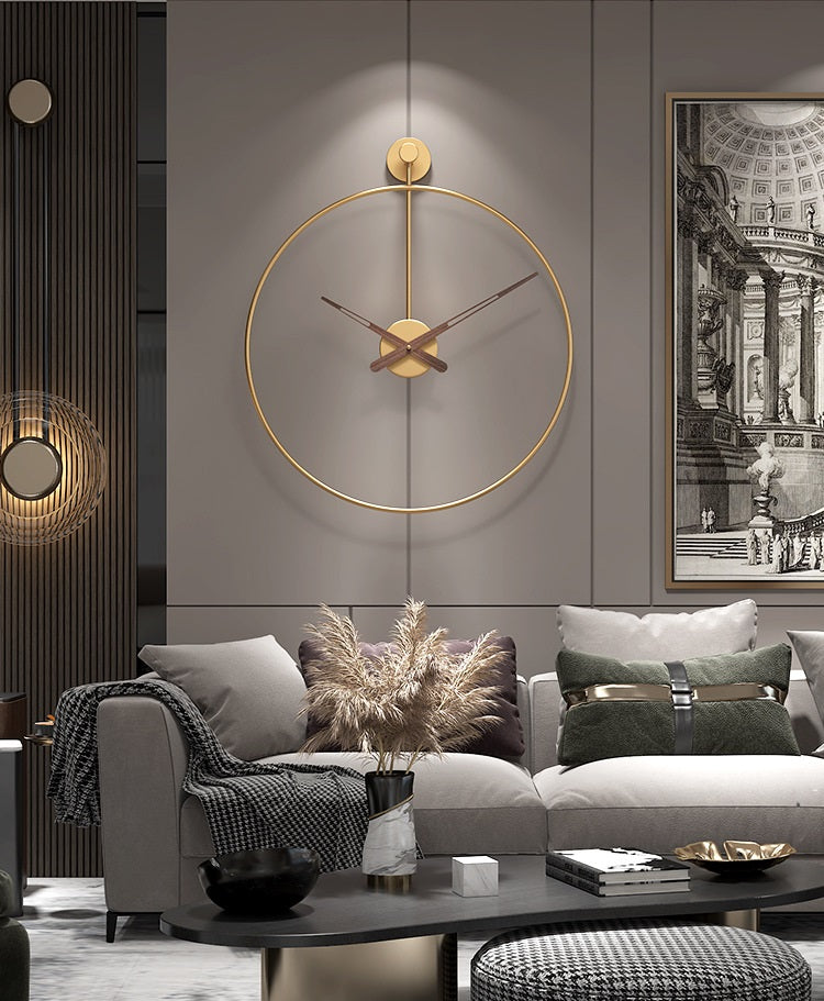 Golden Clock with Double metal frame 60cm