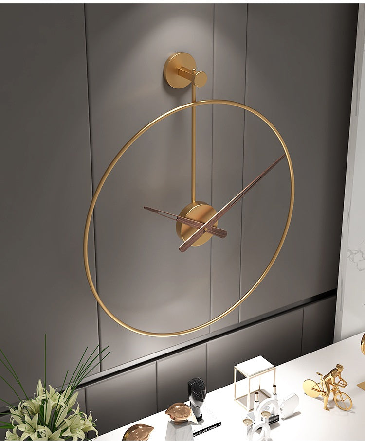 Golden Clock with Double metal frame 60cm