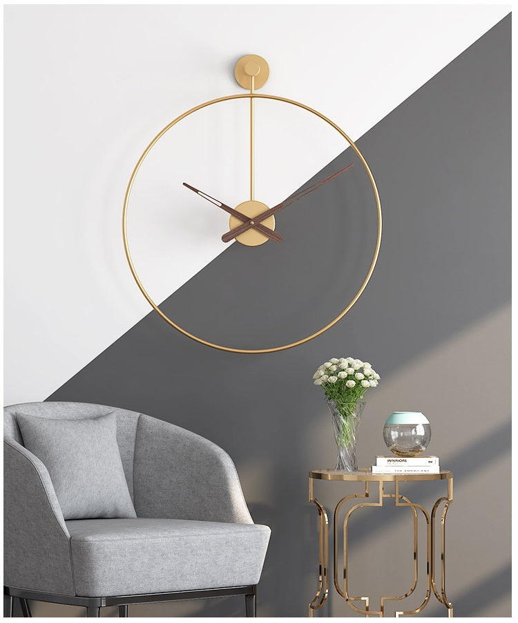 Golden Clock with Double metal frame 60cm