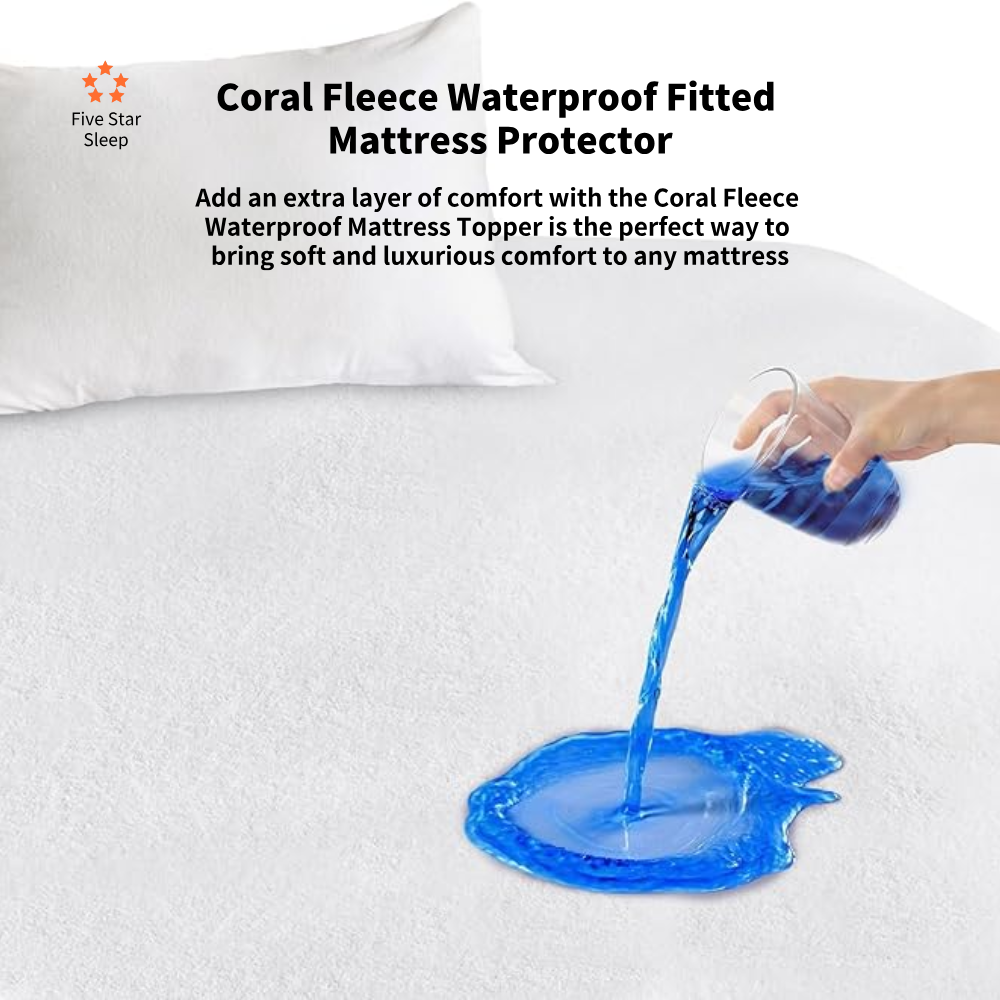 Coral Fleece Waterproof Fitted Mattress Protector