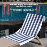 Striped Cotton Soft Highly Absorbent Terry Cloth Beach Towel