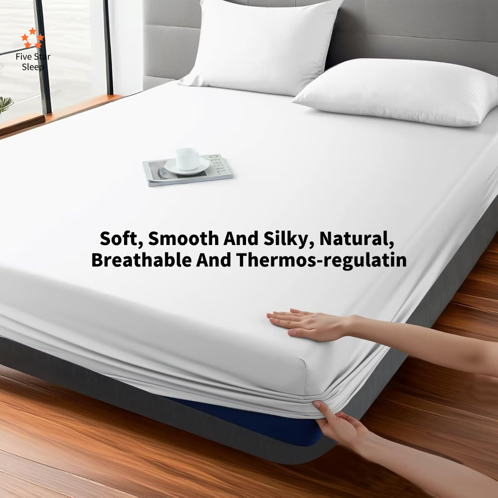 400 Thread Count Bamboo Cotton 1 Fitted Sheet with  Pillowcase(s)