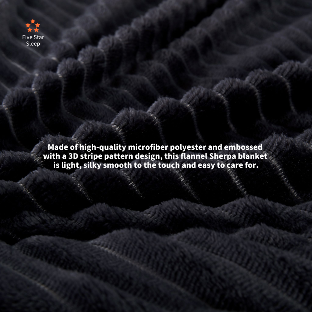 Stripe Flannel Sherpa Blanket/Comforter Set