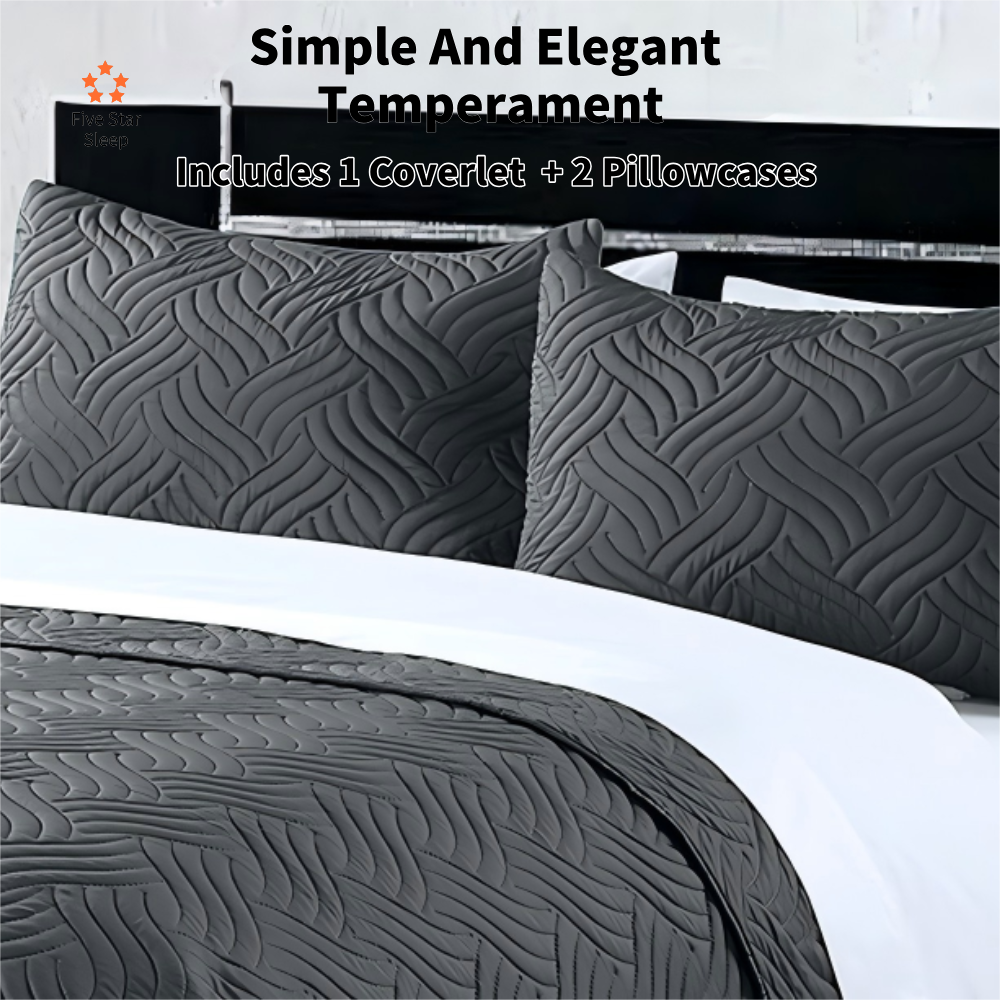 Home Fashion 3 PCS Soft Premium Bed Embossed Coverlet Queen King