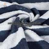Striped Cotton Soft Highly Absorbent Terry Cloth Beach Towel