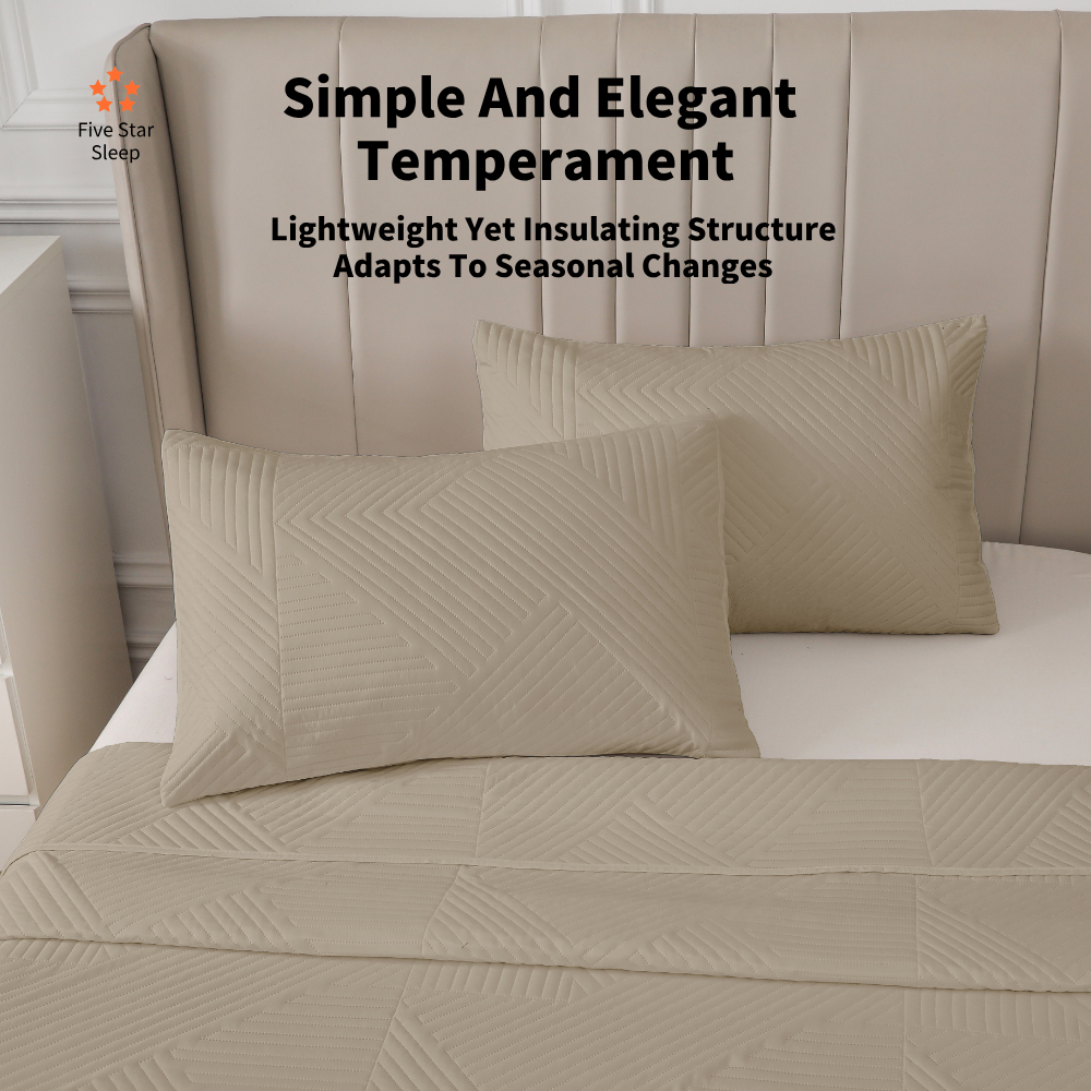 Home Fashion Geometry 3 PCS Soft Premium Bed Embossed Coverlet