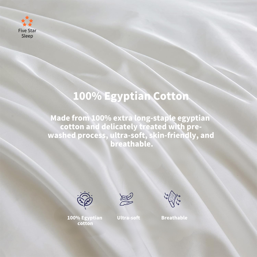 400TC 100% Premium Egyptian Cotton Duvet Cover & Fitted Sheet Set Pillowcases All Sizes