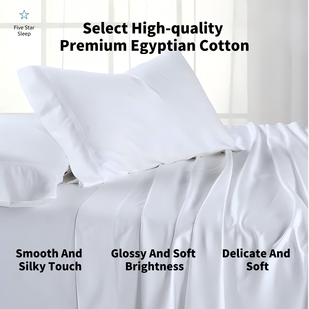 1000TC 100% Premium Egyptian Cotton Sheet Sets Fitted Flat Sheet Pillowcases All Size