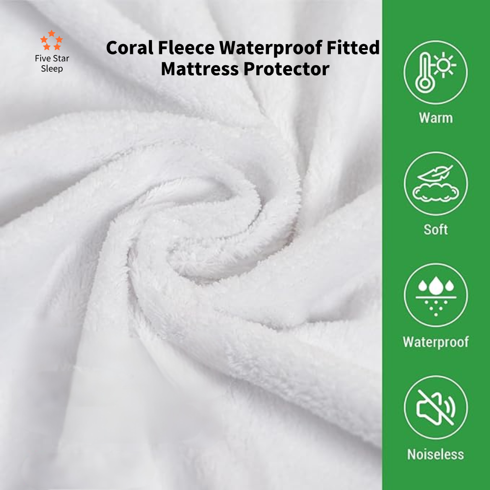 Coral Fleece Waterproof Fitted Mattress Protector
