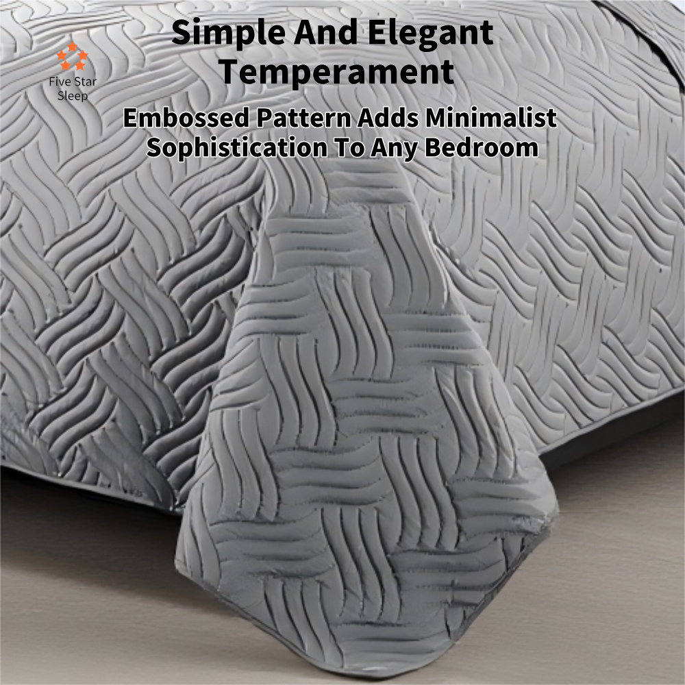 Home Fashion 3 PCS Soft Premium Bed Embossed Coverlet Queen King