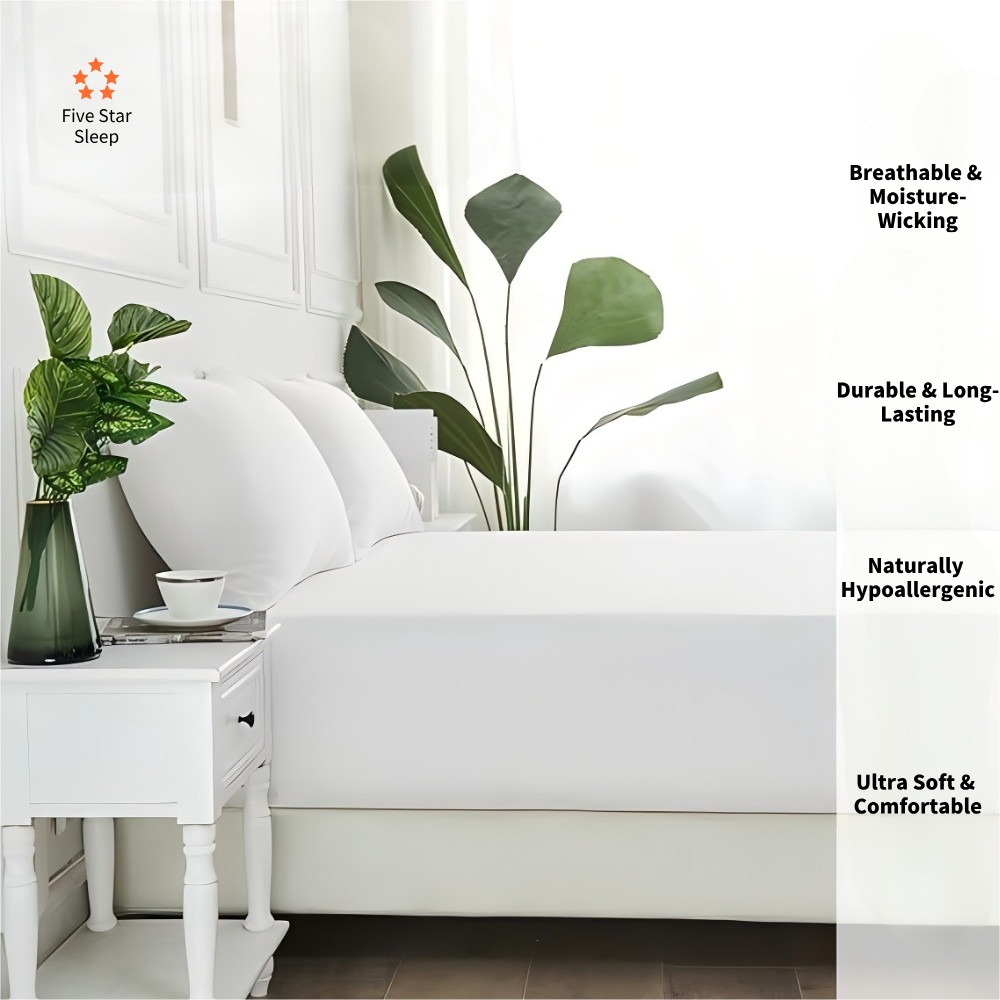 1000TC Luxurious Bamboo Cotton Sheet Sets Fitted Flat Sheet Pillowcases All Size