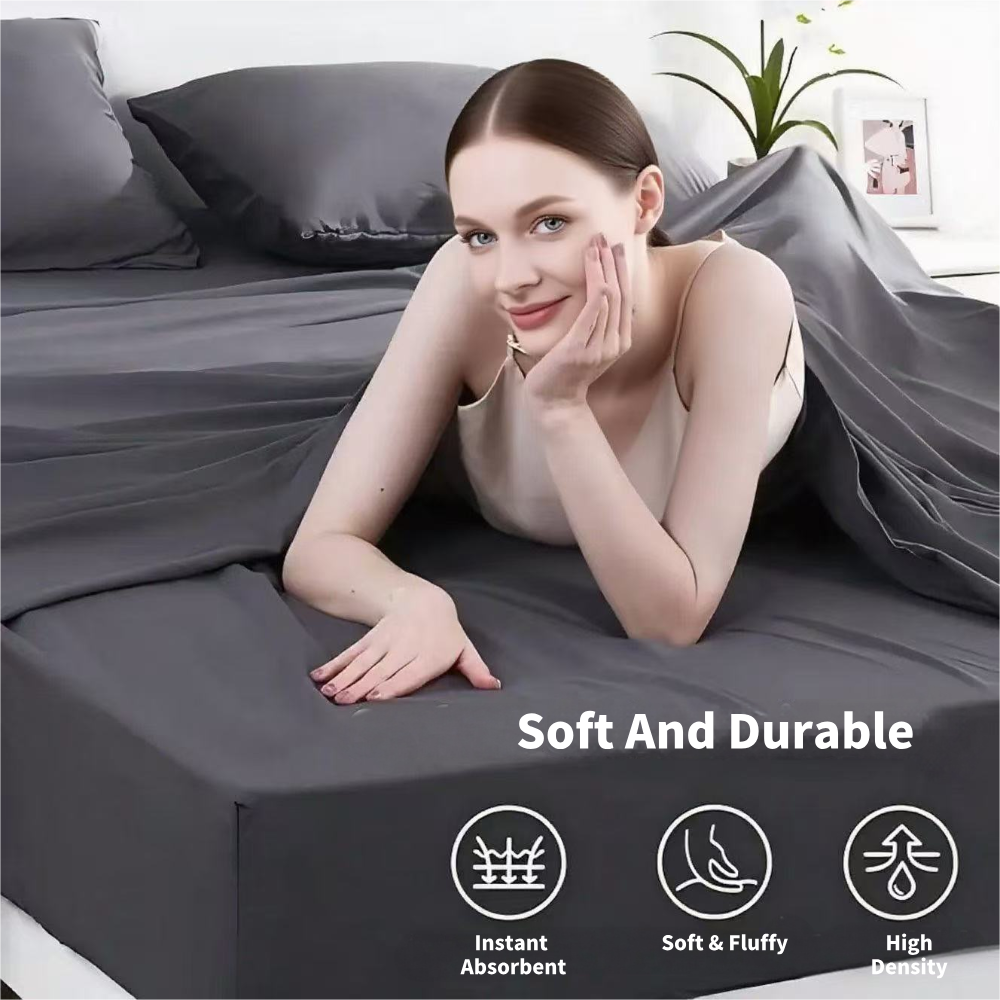 Amor Luxurious Linen Cotton Sheet Sets Flat Fitted Sheet Pillowcases