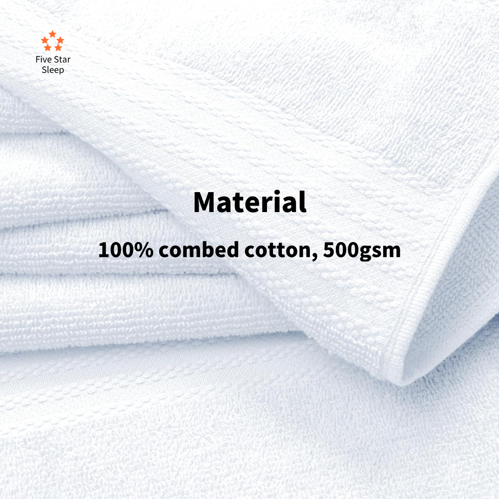 Softouch 6 Piece Ultra Light 500GSM Soft Cotton Face Washers in White