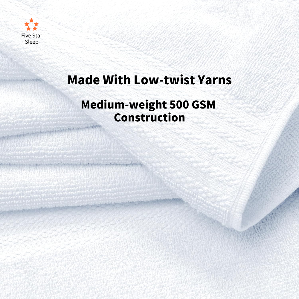 Softouch 4 PCS Ultra Light Quick Dry Premium Cotton Bath Towel Set 500GSM White