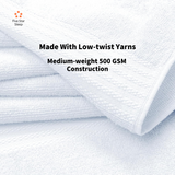 Softouch 4 PCS Ultra Light Quick Dry Premium Cotton Bath Towel Set 500GSM White