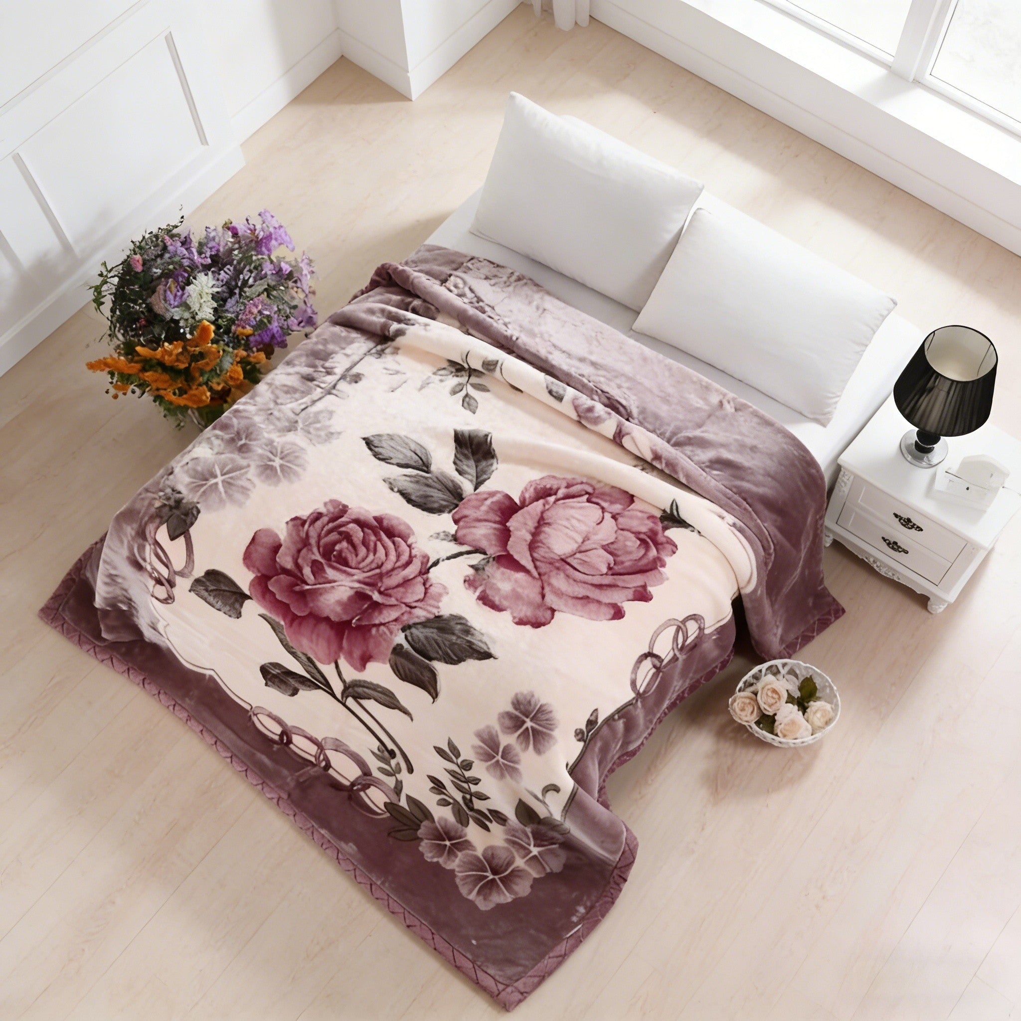 Two-Ply Soft Warm Plush Blanket 4KG Bed Extra Thick Warm