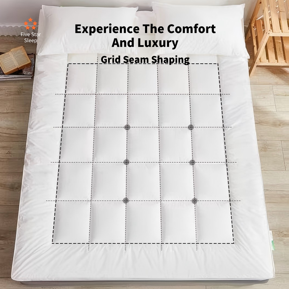 1000GSM Bamboo Cotton Fitted Mattress Topper