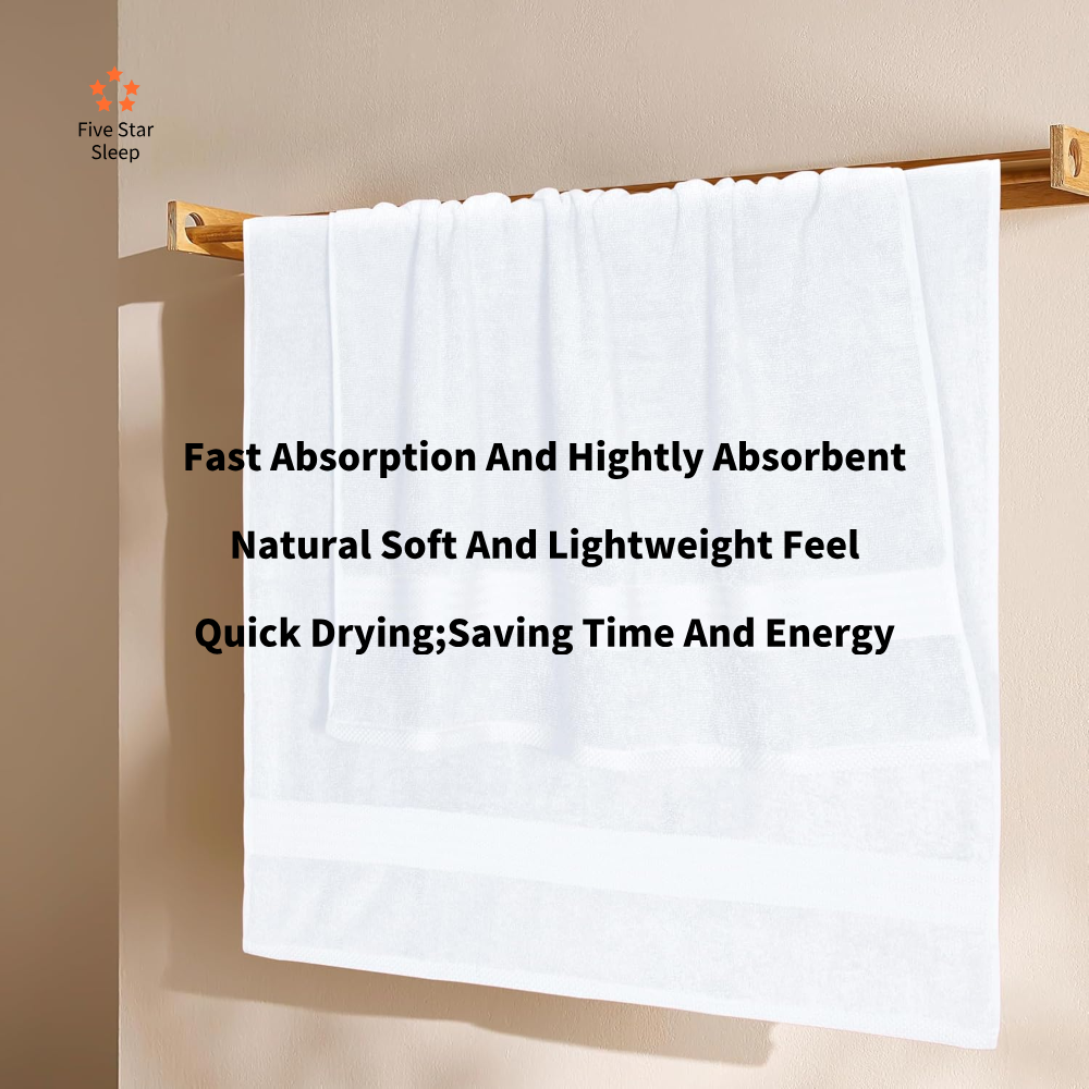Softouch 4 PCS Ultra Light Quick Dry Premium Cotton Bath Towel Set 500GSM White