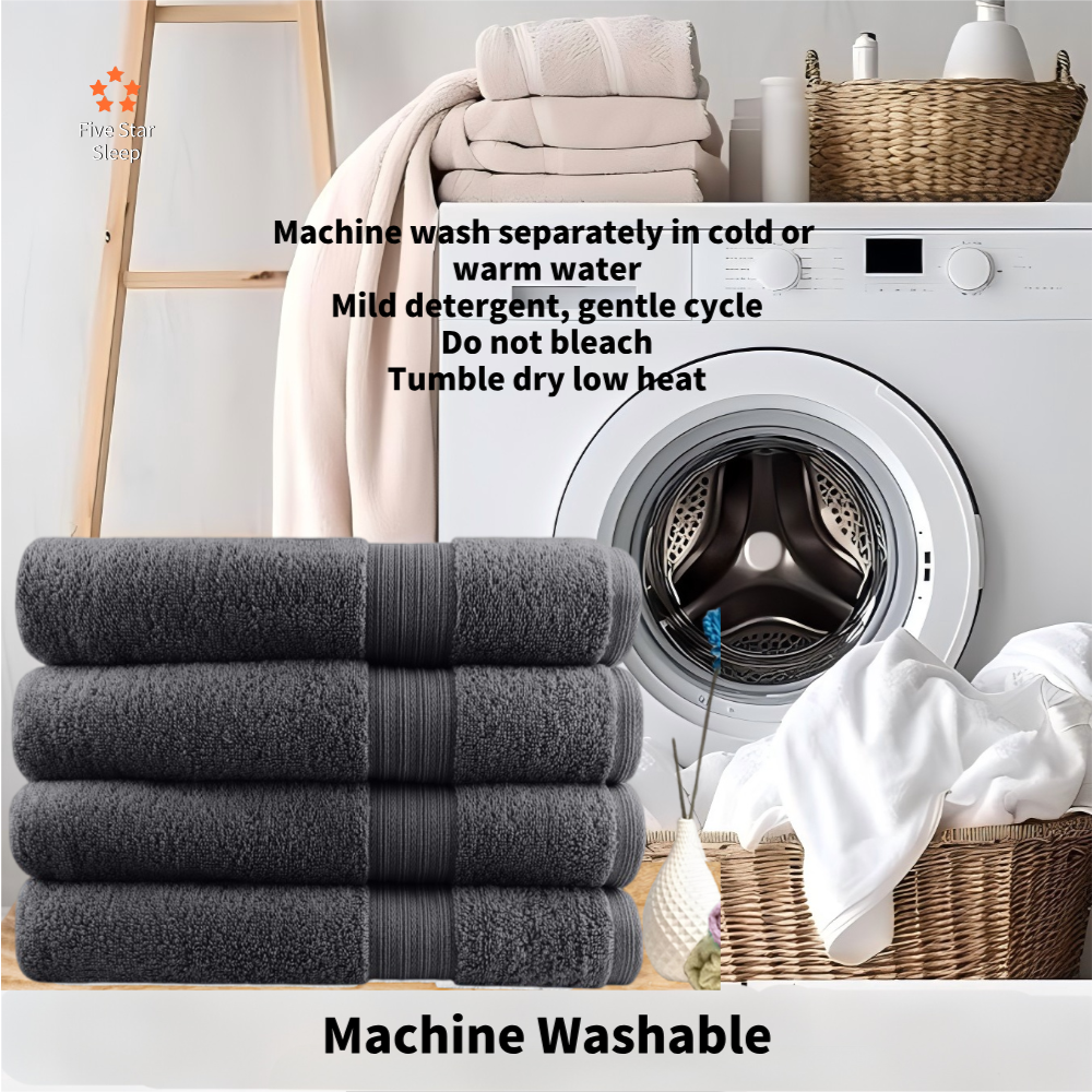 Softouch 4 PCS Ultra Light Quick Dry Premium Cotton Bath Towel Set 500GSM Charcoal