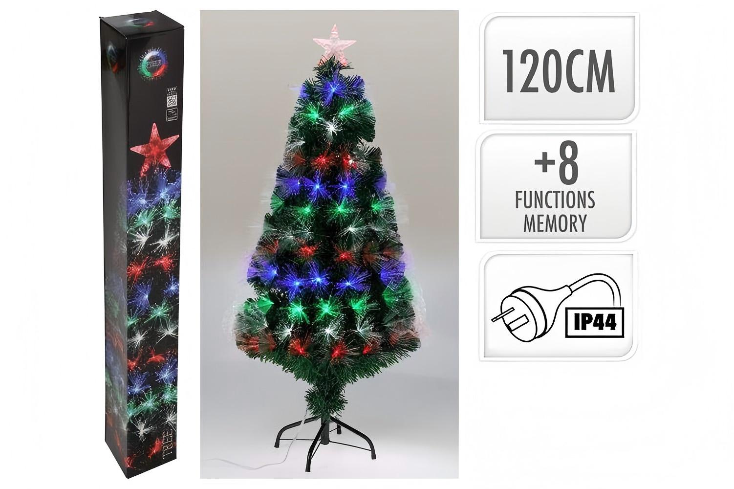 120cm Large Fibre Optic Christmas Tree with 8 Lighting Modes & Memory Function, Battery USB Powered for Home Decor