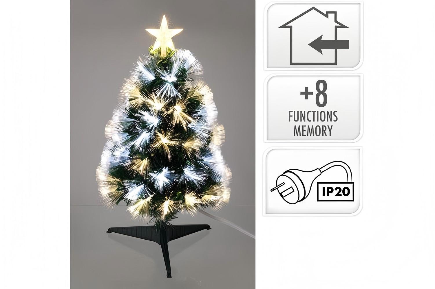 60cm Colourful Fibre Optic Christmas Tree RGB 8 Lighting Modes Memory Function Battery USB Powered for Home Party Decor