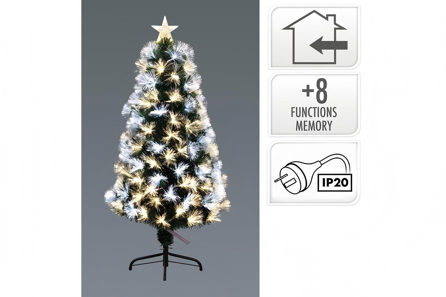 120cm Large Fibre Optic Christmas Tree with Lights 8 Lighting Modes Memory Function Battery USB Powered for Home Decor