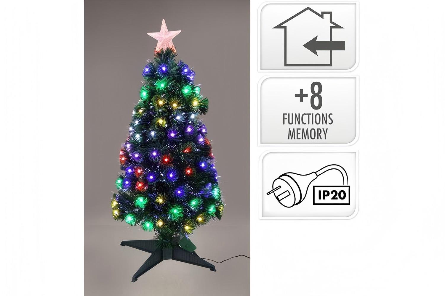 90cm Large RGB Fibre Optic Christmas Tree 8 Lighting Modes Memory Function Battery USB Powered for Home Party Decor