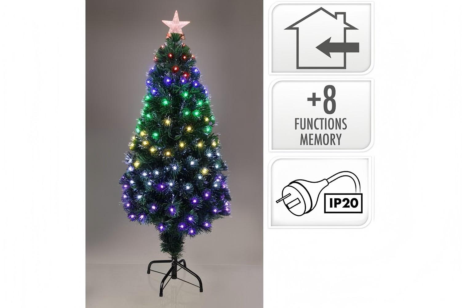 120cm Large Fibre Optic Christmas Tree with Lights 8 Lighting Modes Memory Function Battery USB Powered for Home Decor