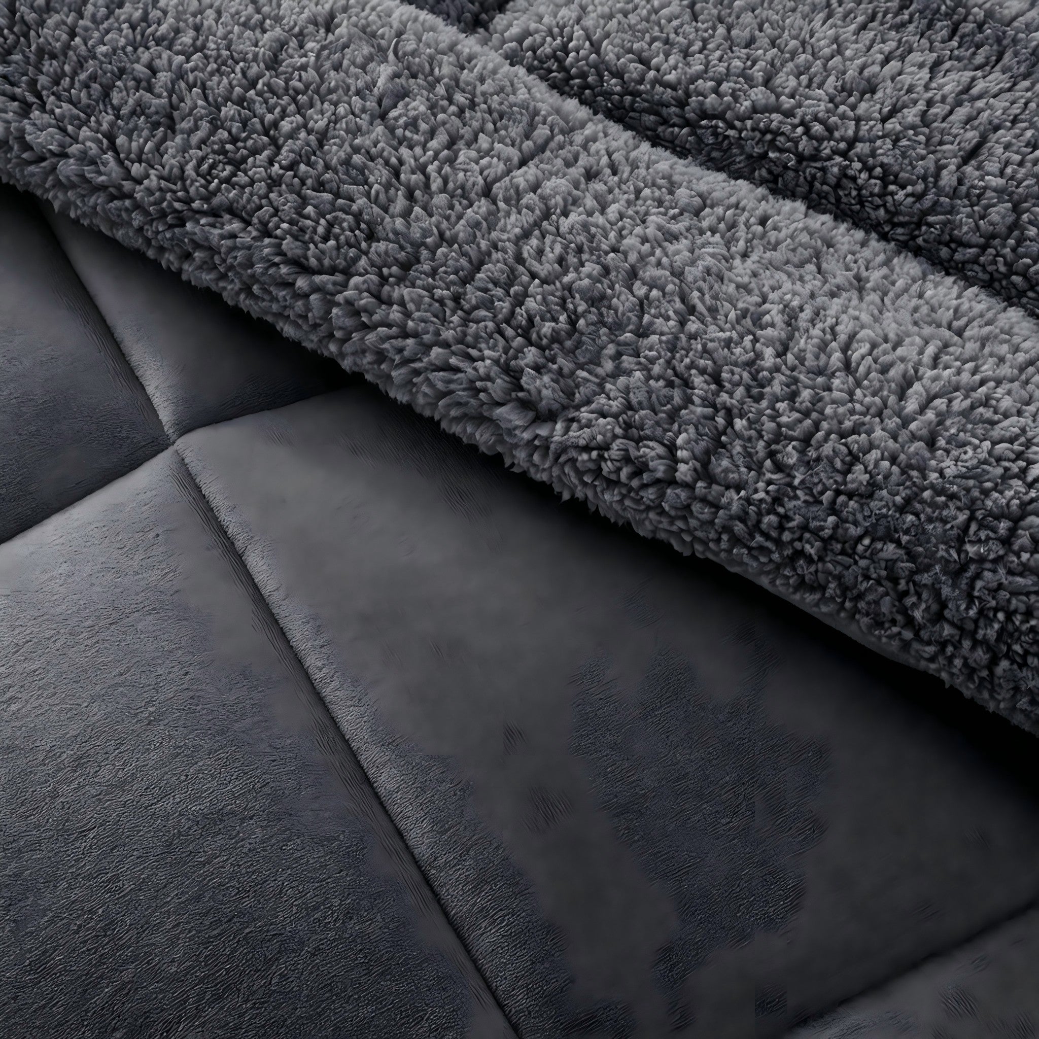 3 Layer  Reversible Milk Fleece Quilt 800GSM  Charcoal