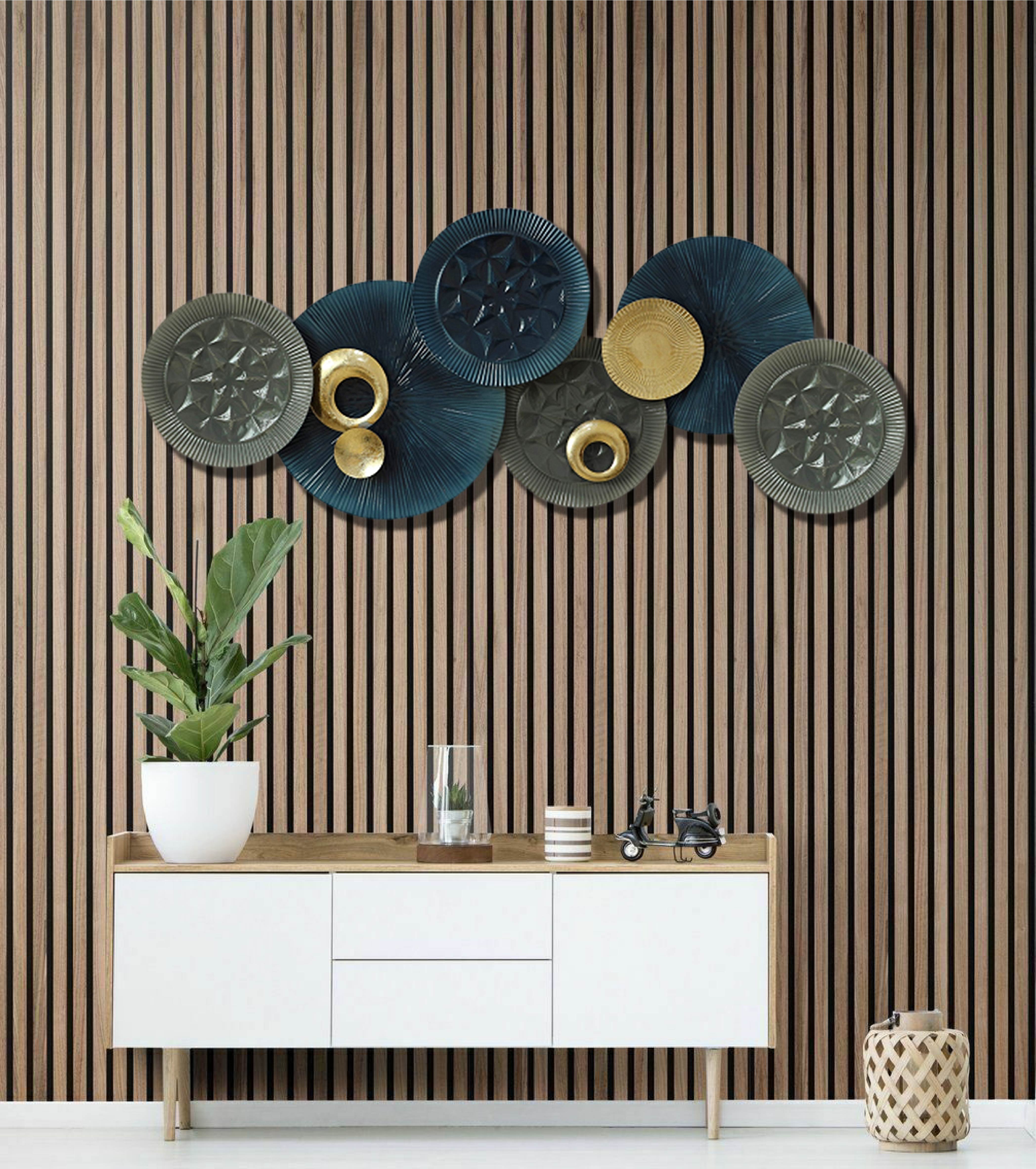 150cm Huge Metal Wall Art - Modern Blue and Grey HW02900