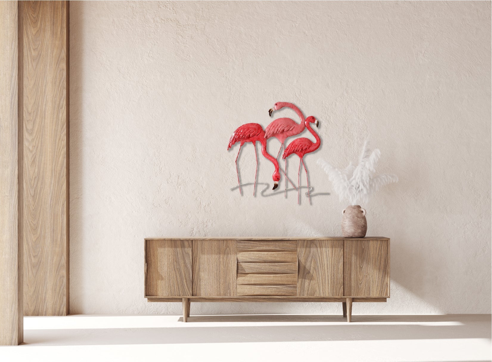 55cm Metal Wall Art Wall Decor Flamingo HW02915