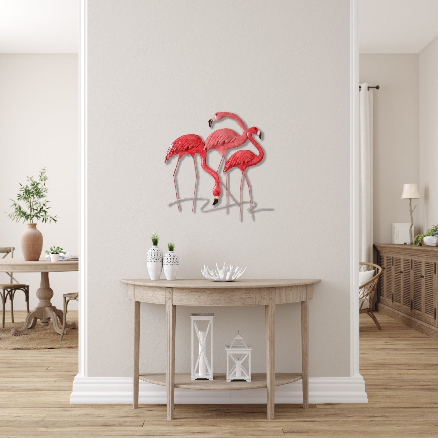55cm Metal Wall Art Wall Decor Flamingo HW02915
