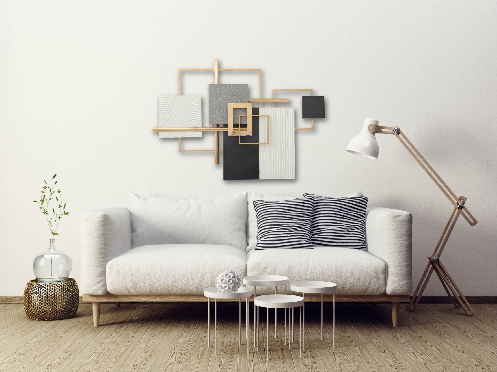 Metal Wall Art - Square Ripple HW02955