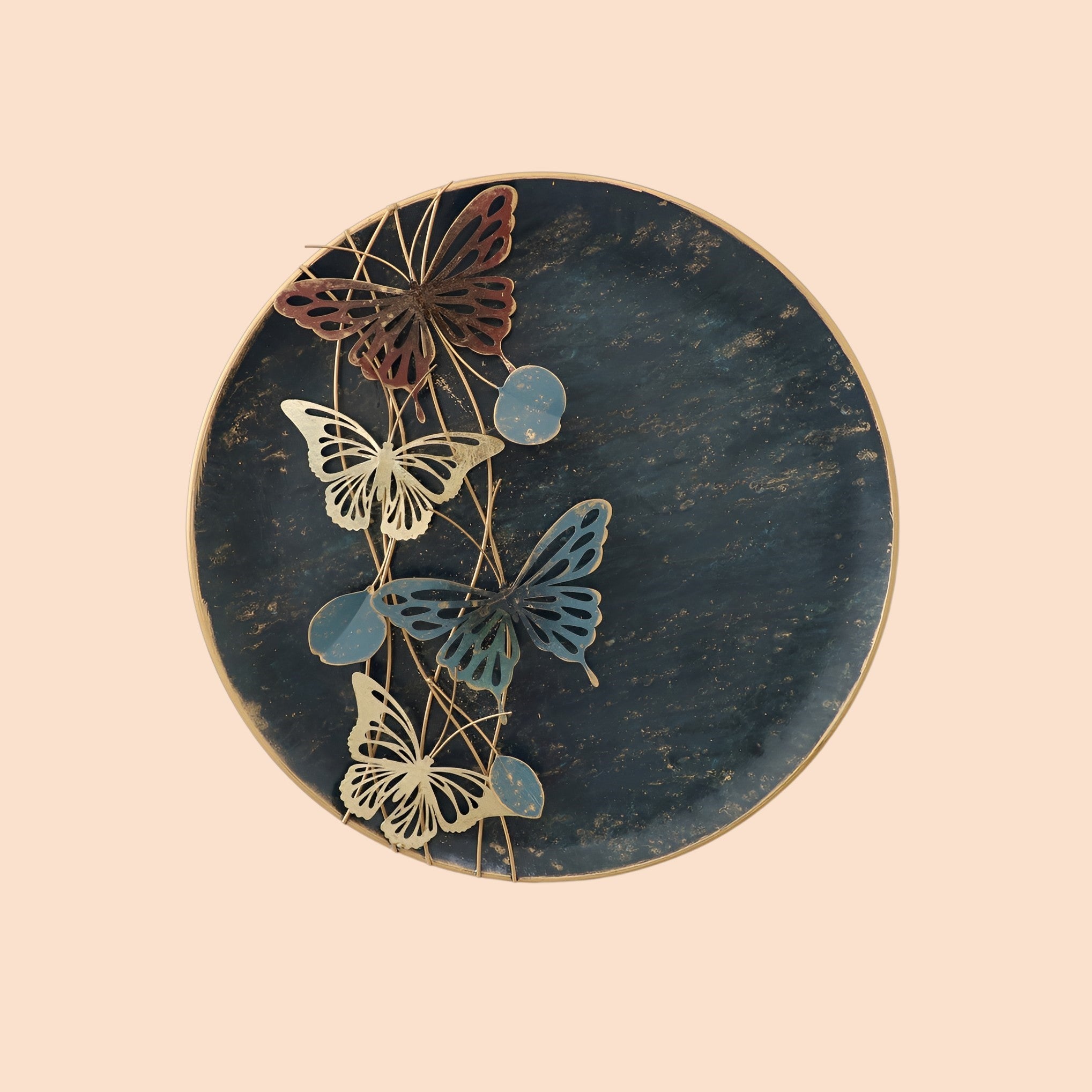 Metal Wall Art - Butterfly Plate HW02958