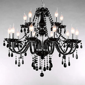 Chandelier Black Silver 8 + 4 heads