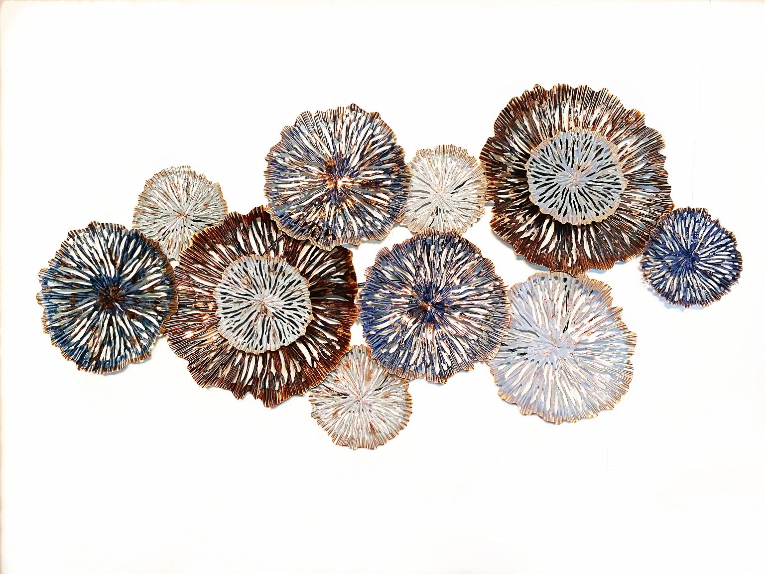 Metal Wall Art - Silver Circle With Pattern - HW02720