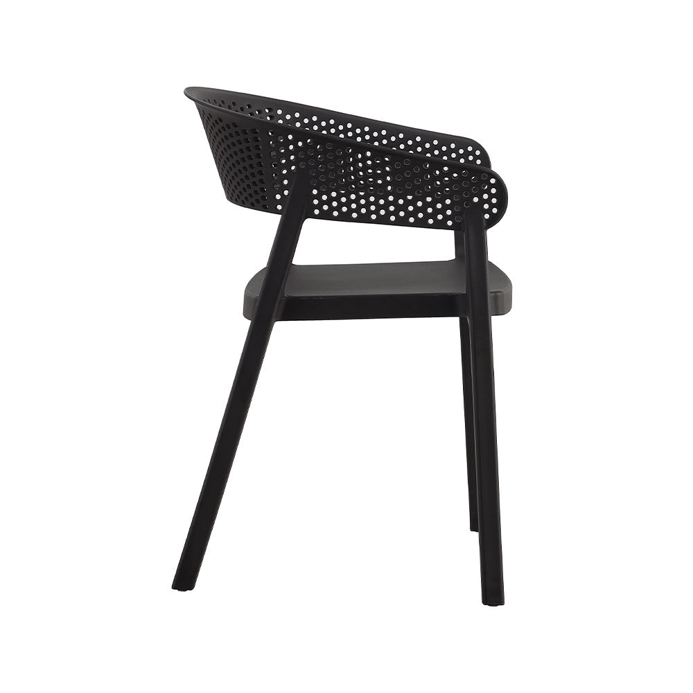 2 Piece Dining/Cafe  chair with armrest  in Black