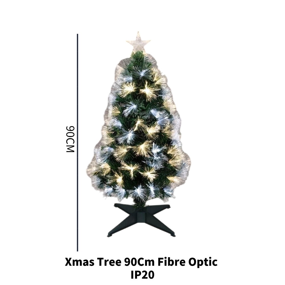 90cm Large RGB Fibre Optic Christmas Tree 8 Lighting Modes Memory Function Battery USB Powered for Home Party Decor