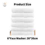 Softouch 6 Piece Ultra Light 500GSM Soft Cotton Face Washers in White