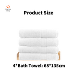 Softouch 4 PCS Ultra Light Quick Dry Premium Cotton Bath Towel Set 500GSM White