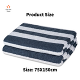 Striped Cotton Soft Highly Absorbent Terry Cloth Beach Towel