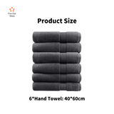 Softouch 6 Piece Ultra Light 500GSM Soft Cotton Hand Towel in Charcoal